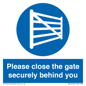 Please close the gate securely behind you